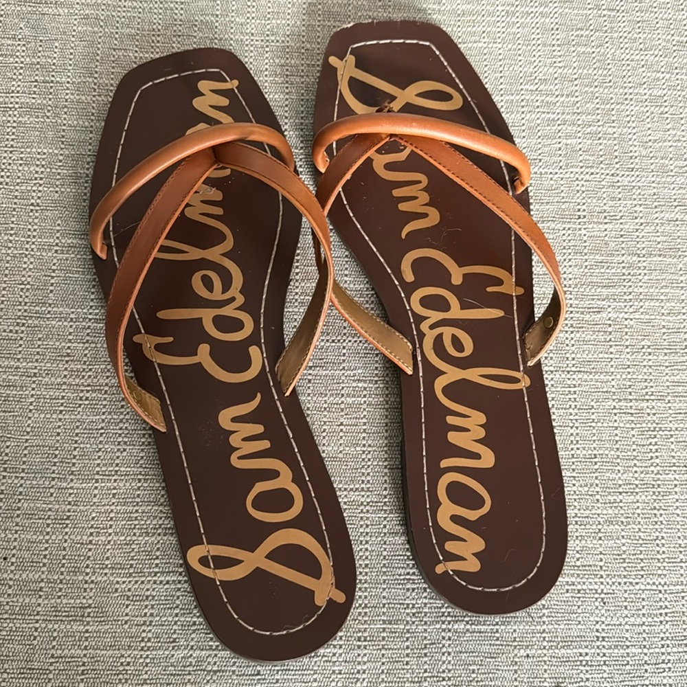 Sam Edelman Ginger Brown Leather Abbey Sandal